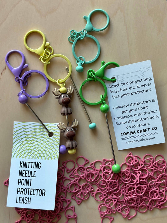 Heart Knitting Keychain - Point Protector Leash - Notions