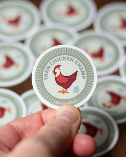 Yarn Chicken Badge Sticker