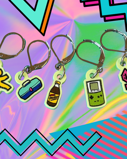 Knitting and Crochet Stitch Markers - 90s Kid Icons Retro