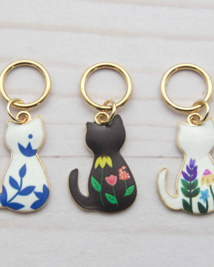 Floral Cat | Stitch Markers Knitting Notions