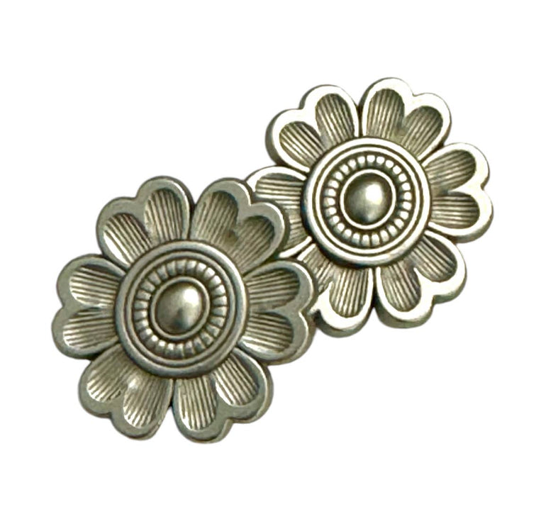 FLOWER Silver New Magnet Button