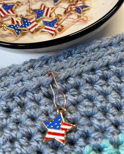 Star Spangled Stitch Markers - set of 10