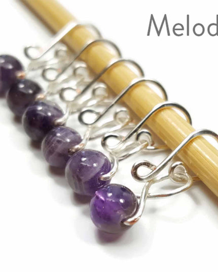 Amethyst Knitting or Crochet Stitch Markers