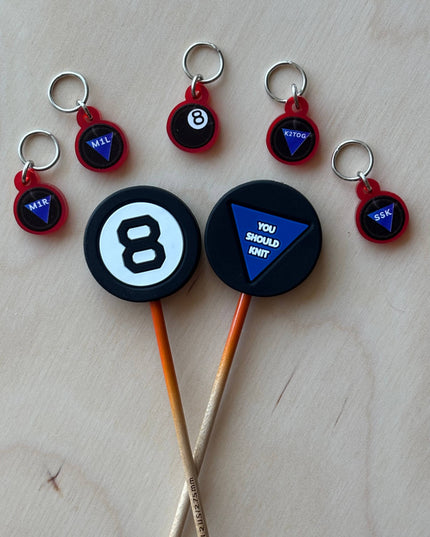 Knitting Stitch Markers - Magic 8 Ball Helpful BOR Set