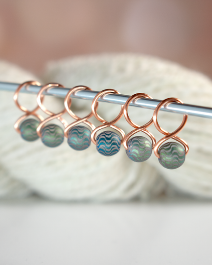 Medium Snag-free Stitch Markers : Copper