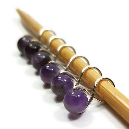 Amethyst Knitting or Crochet Stitch Markers