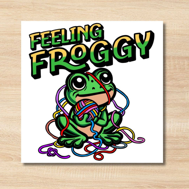 Feeling Froggy Sticker, Yarn Lover