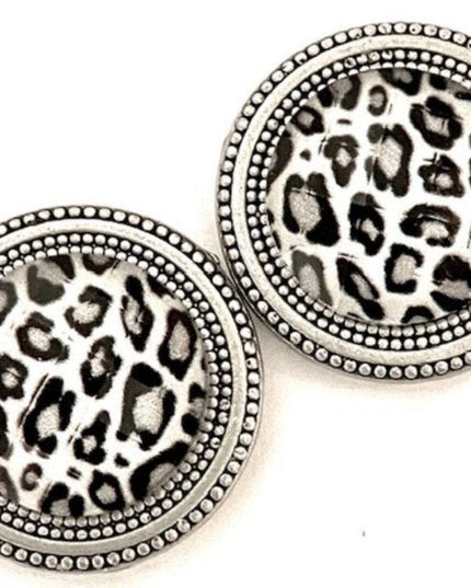 Snow Leopard Print Magnet Button Pin Set