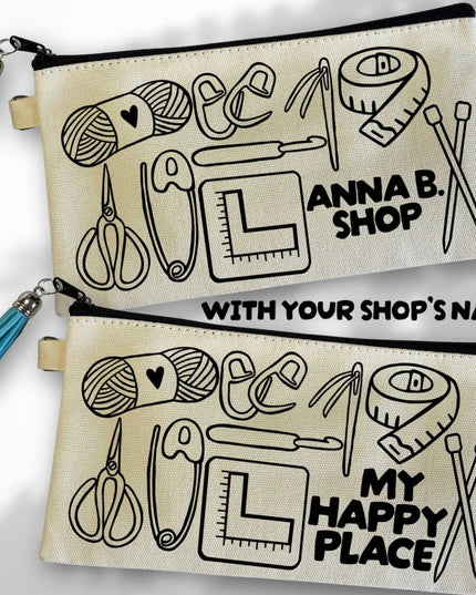 Yarn Lover Doodle Canvas Pouch Bags