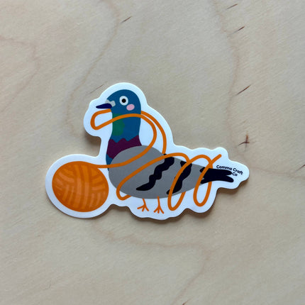 Vinyl Laptop Bumper Sticker - Yarn Pigeon