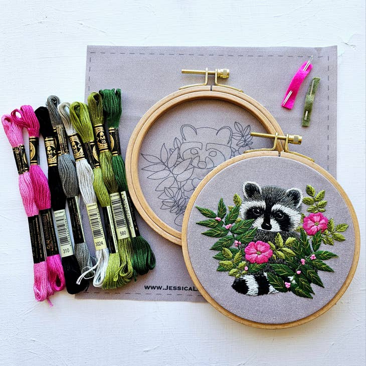 Raccoon Embroidery Kit