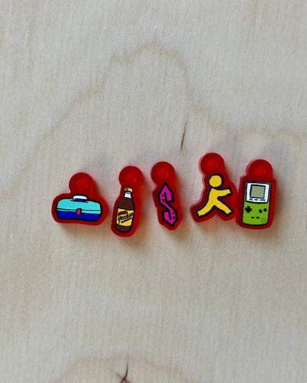 Knitting and Crochet Stitch Markers - 90s Kid Icons Retro
