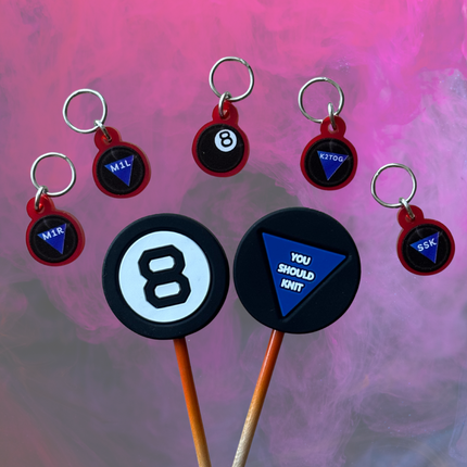 Knitting Stitch Markers - Magic 8 Ball Helpful BOR Set