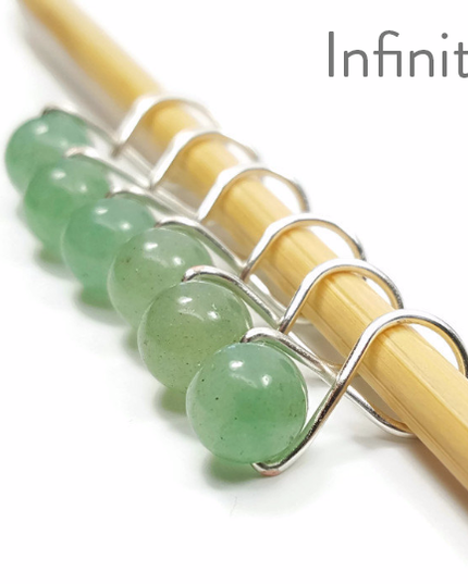 Green Aventurine Knitting or Crochet Stitch Markers