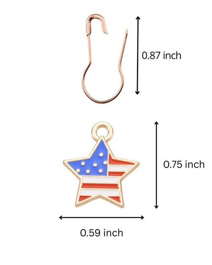 Star Spangled Stitch Markers - set of 10