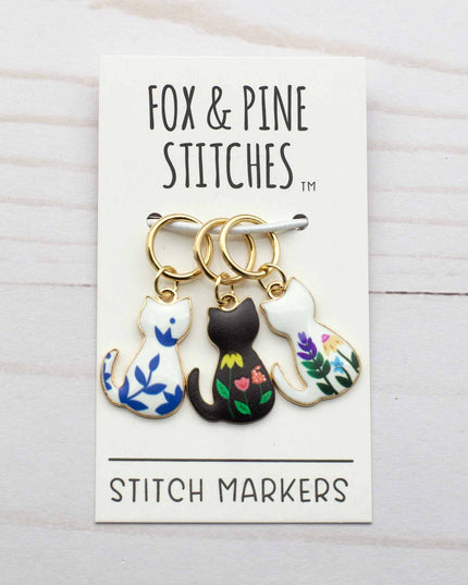 Floral Cat | Stitch Markers Knitting Notions