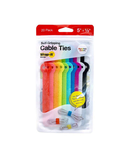 Self-Gripping Cable Ties - 5" (20-Pack)