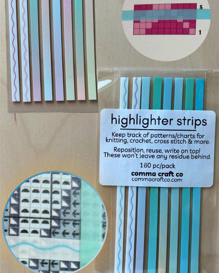 Highlighter Strips - Knitting Crochet Needlepoint Charts
